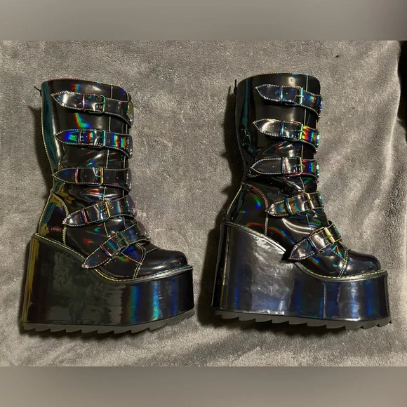 YRU Dune Mushroom Holographic Platform Boots Size 9 - Picture 9 of 9
